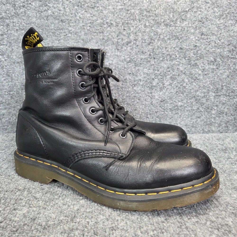 Dr. Martens Combat Boot Men's Size 12 Black Smooth Leather 8 Hole Lace Up